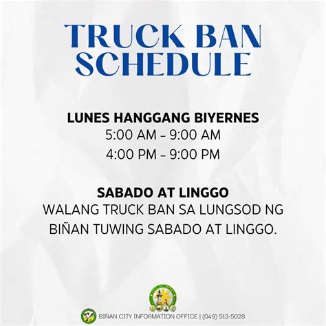 lipa city truck ban schedule|Truck ban schedule in Manila: When, Where.